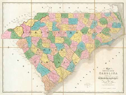 Picture of MAP OF NORTH AND SOUTH CAROLINA, 1839