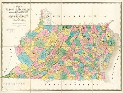Picture of MAP OF VIRGINIA, MARYLAND AND DELAWARE, 1839