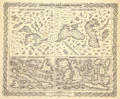 Picture of COMPARATIVE SIZE OF LAKES AND ISLANDS, 1856