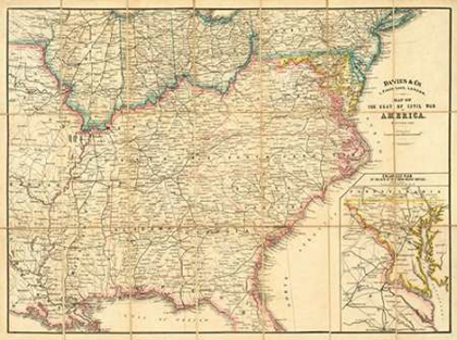 Picture of MAP OF THE SEAT OF CIVIL WAR IN AMERICA, 1862