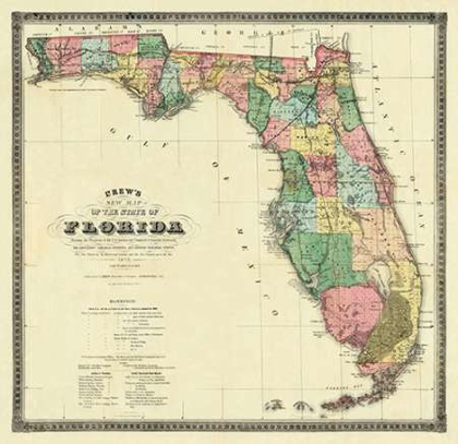 Picture of NEW MAP OF THE STATE OF FLORIDA, 1870