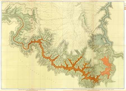 Picture of GRAND CANYON - COMVINTAGEITE: GEOLOGIC MAP, S. PT. KAIBAB PLATEAU. I-IV, 1882