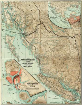 Picture of MAP OF THE GRAND TRUNK PACIFIC RAILWAY IN BRITISH COLUMBIA, 1910