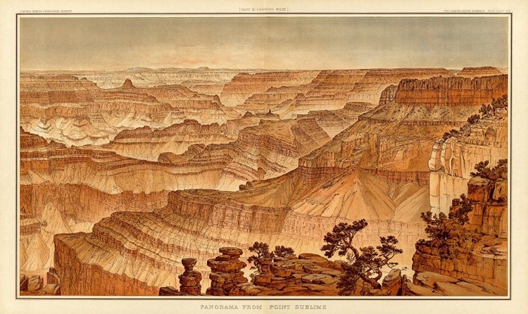 Picture of GRAND CANYON - PANORAMA FROM POINT SUBLIME 