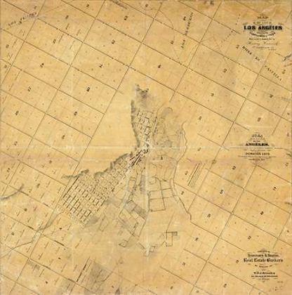 Picture of MAP OF THE CITY OF LOS ANGELES, 1857