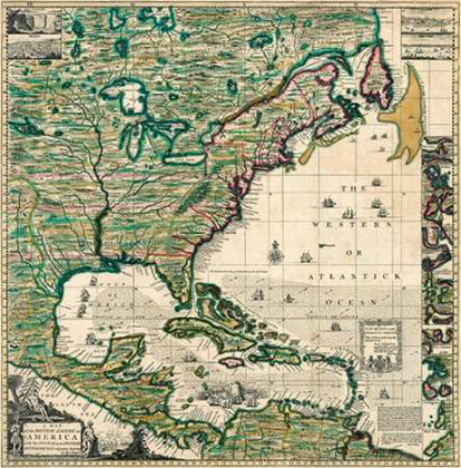 Picture of AMERICA SEPTENTRIONALIS A MAP OF THE BRITISH EMPIRE IN AMERICA, 1733