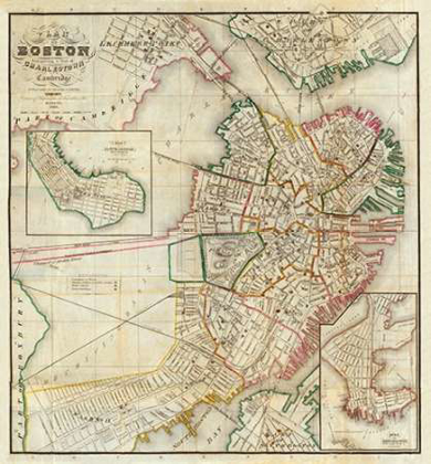 Picture of PLAN OF BOSTON COMPRISING A PART OF CHARLESTOWN AND CAMBRIDGE, 1846