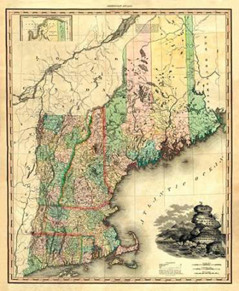 Picture of MAINE, NEW HAMPSHIRE, VERMONT, MASSACHUSETTS, CONNECTICUT AND RHODE ISLAND, 1823