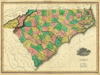 Picture of MAP OF NORTH AND SOUTH CAROLINA, 1823