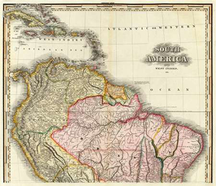 Picture of SOUTH AMERICA AND WEST INDIES, 1823