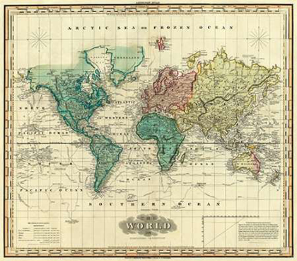 Picture of WORLD ON MERCATORS PROJECTION, 1823