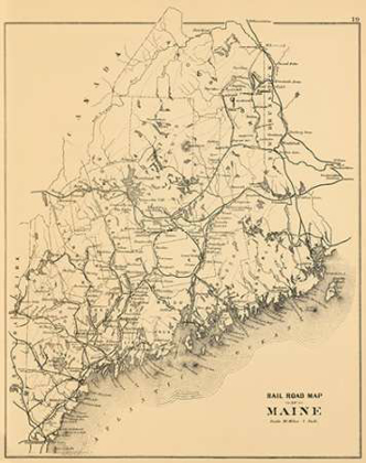 Picture of RAILROAD MAP OF MAINE, 1894