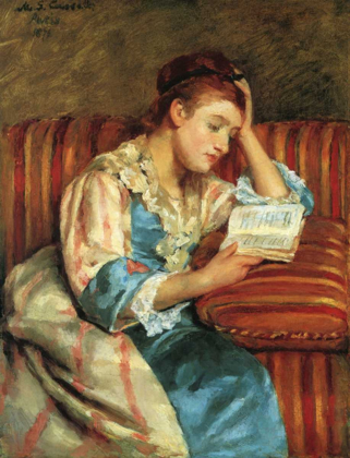 Picture of MRS DUFFEE SEATED ON A STRIPED SOFA 1876