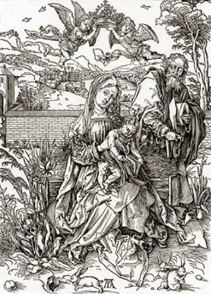 Picture of HOLY FAMILY WITH THREE HARES