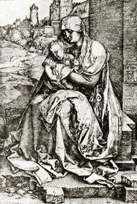 Picture of THE VIRGIN MARY WITH THE INFANT AT THE CITY WALL
