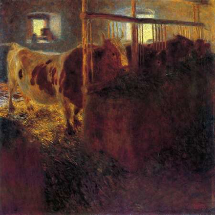 Picture of COWS IN A SATBLE 1899