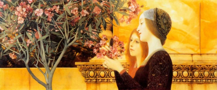 Picture of TWO GIRLS WITH OLEANDER C. 1892