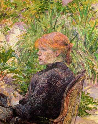 Picture of RED HAIRED GIRL IN A GARDEN