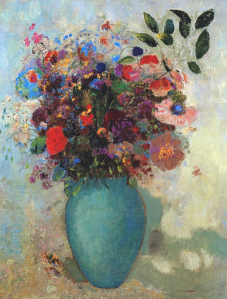 Picture of FLOWERS IN A TURQUOISE VASE