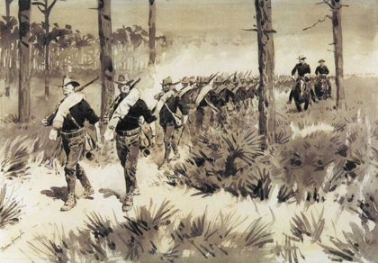 Picture of US TROOPS PRACTICING MARCHING IN THE PALMETTO