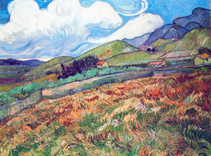 Picture of OAT FIELD WITH MOUNTAINS