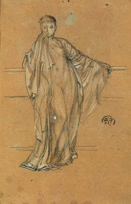 Picture of DRAPED FIGURE AT A RAILING 1868