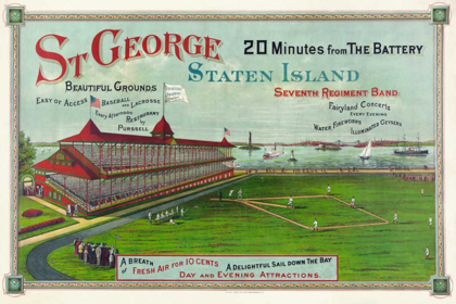 Picture of BASEBALL GAME BEING PLAYED AT ST. GEORGE PARK