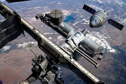 Picture of ORION PREPARING TO DOCK WITH ISS, PROJECT CONSTELLATION