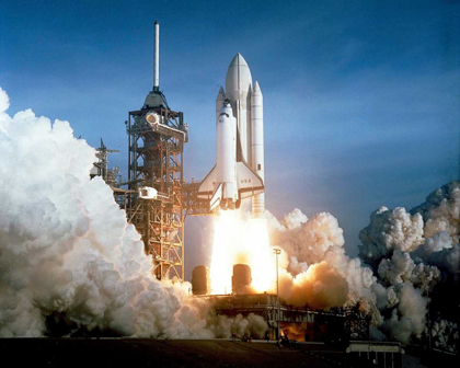 Picture of LAUNCH OF THE FIRST FLIGHT OF SPACE SHUTTLE COLUMBIA, 1981