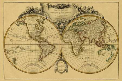 Picture of MAPPEMONDE, 1782 - TEA STAINED