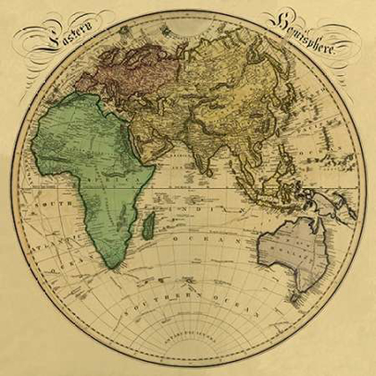 Picture of EASTERN HEMISPHERE, 1831 - TEA STAINED