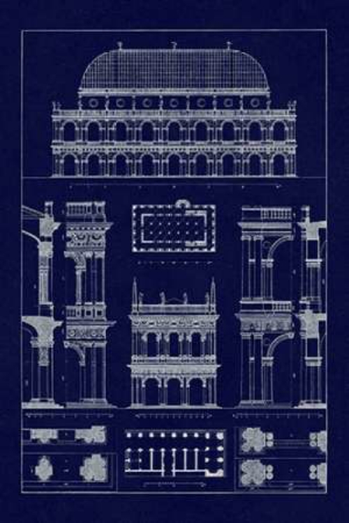 Picture of BASILICA AT VICENZA AND LIBRARY OF ST. MARKS AT VENICE (BLUEPRINT)