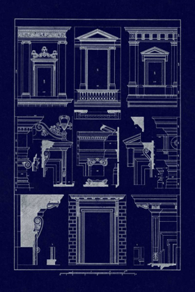 Picture of WINDOWS OF PALAZZO NON FINITO, PALACE AND HOUSE AT ROME (BLUEPRINT)