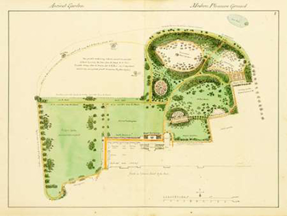 Picture of ANCIENT GARDEN AND MODERN PLEASURE GARDEN: PLAN, 1813