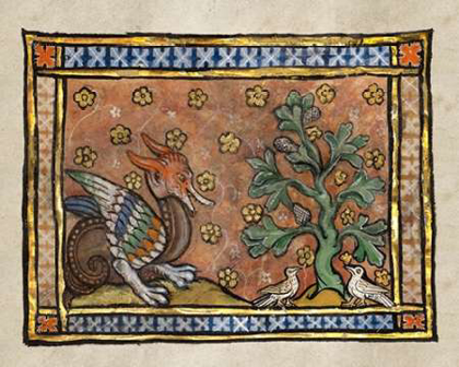 Picture of A DRAGON CHARGING TWO DOVES (DETAIL)