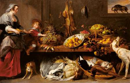 Picture of KITCHEN STILL LIFE WITH A MAID AND YOUNG BOY