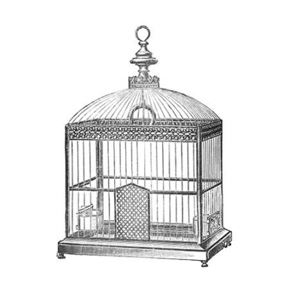 Picture of ETCHINGS: BIRDCAGE - ARCHED TOP, FILIGREE DETAIL.