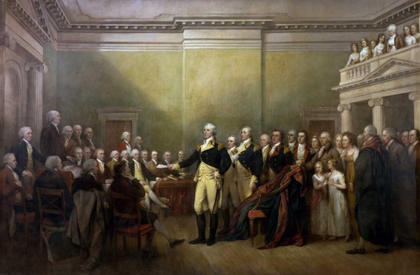 Picture of GENERAL GEORGE WASHINGTON RESIGNING HIS COMMISSION