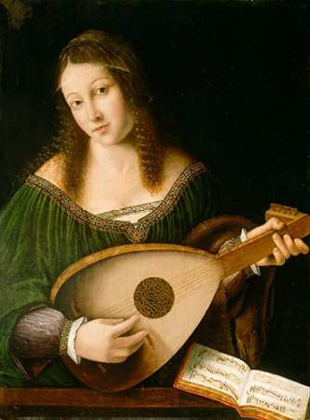 Picture of LADY PLAYING A LUTE