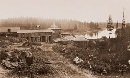Picture of OSWEGO IRON WORKS, WILLAMETTE RIVER, OREGON, 1867