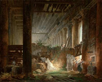 Picture of A HERMIT PRAYING IN THE RUINS OF A ROMAN TEMPLE