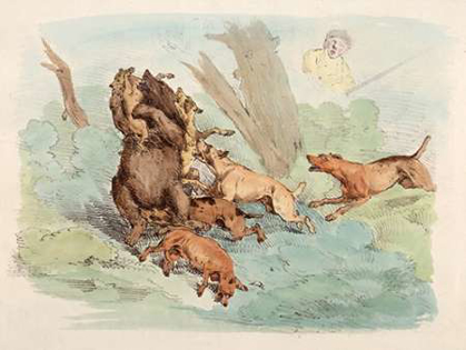 Picture of HUNTING DOGS ATTACKING A BEAR, 1817