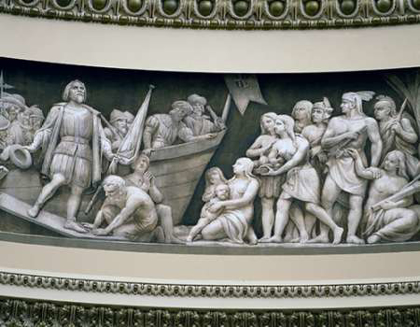 Picture of LANDING OF COLUMBUS FRIEZE IN U.S. CAPITOL DOME, WASHINGTON, D.C.