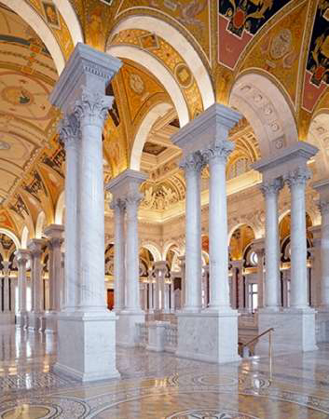 Picture of GREAT HALL, SECOND FLOOR, NORTH. LIBRARY OF CONGRESS THOMAS JEFFERSON BUILDING, WASHINGTON, D.C.