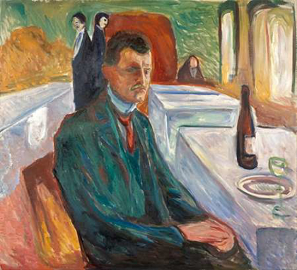 Picture of SELF-PORTRAIT WITH A BOTTLE OF WINE, 1906