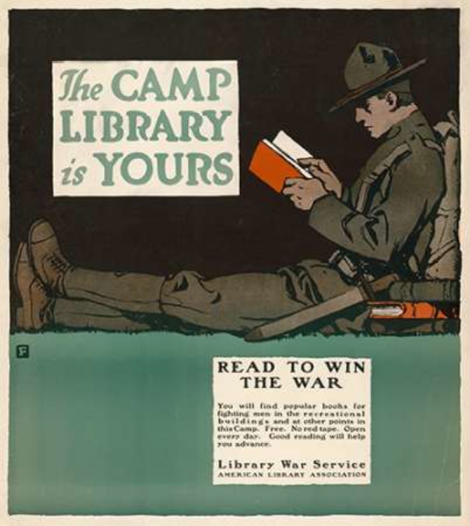 Picture of THE CAMP LIBRARY IS YOURS - READ TO WIN THE WAR, 1917