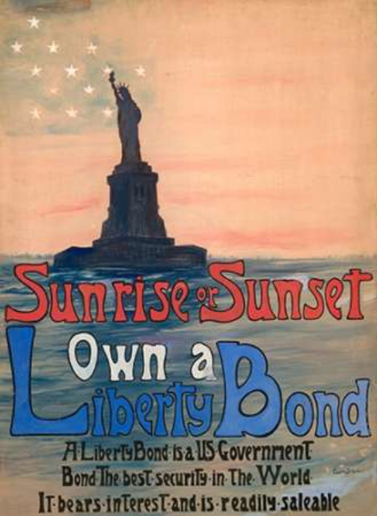Picture of SUNRISE OR SUNSET, OWN A LIBERTY BOND, 1917