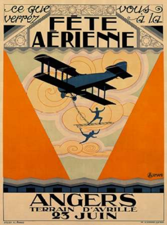 Picture of FETE AERIENNE ANGERS - VINTAGE AGED PAPER STYLE