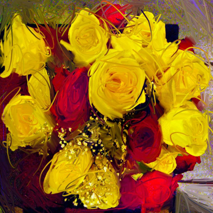 Picture of YELLOW AND RED ROSES
