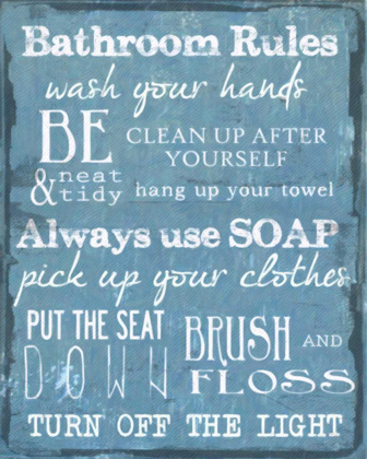 Picture of BATHROOM RULES BLUE